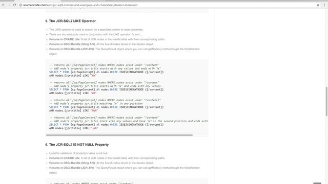 How to use JCR SQL2 query strings to query for nodes in Java Content Repository (AEM) смотреть онлайн