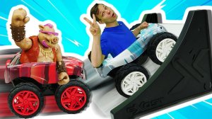 EXOST машинки для детей - обзор и распаковка игрушек. Бибоп и Рокстеди играют в видео машинки Экзост