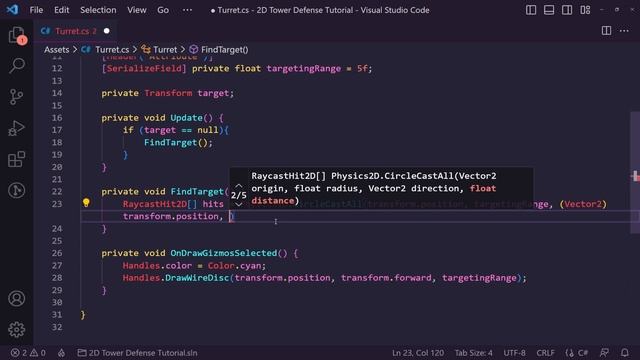 Turrets - Build a 2D Tower Defence Game in Unity #4 смотреть онлайн