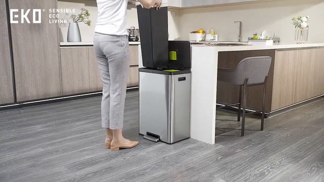 Мусорное ведро EKO, благородная нержавеющая сталь, серия EK9138 Ecocasa II смотреть онлайн