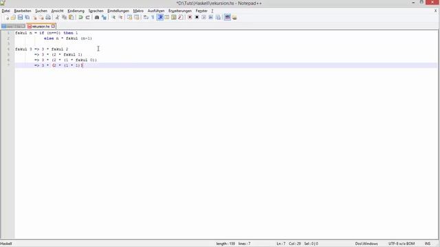 Haskell Tutorial 2 - Rekursionen und Akkumulator смотреть онлайн