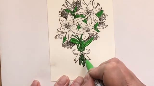 Easy watercolour Easter Lillies by Scrappy Tails | simple beginner watercolour on Neenah 80LB card смотреть онлайн