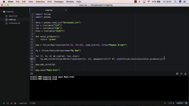 Python 17.9 Application to create webmaps with python and folium - Color Points смотреть онлайн