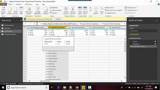 Rename Column Power Query Power BI Desktop смотреть онлайн