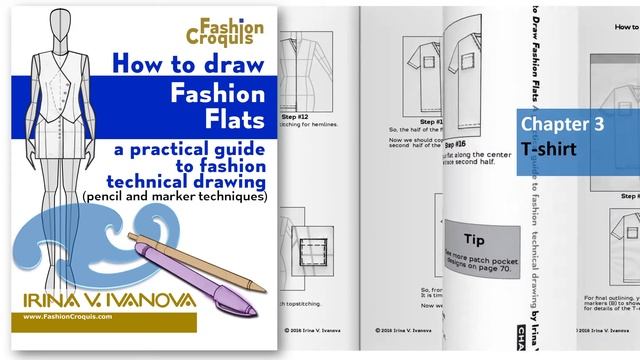 How to draw fashion flats: T-shirt, technical drawing for fashion designers смотреть онлайн