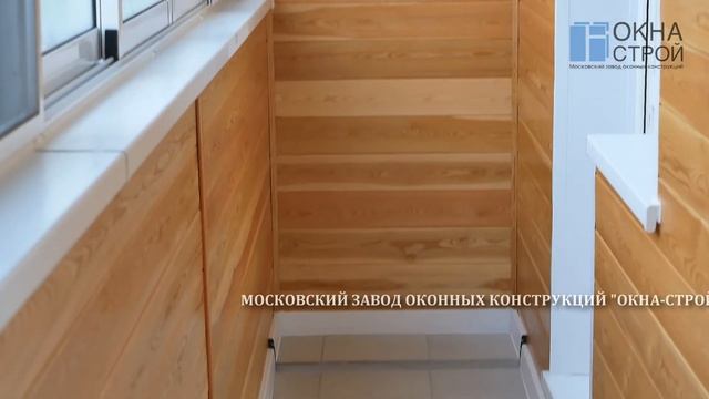 Балкон с отделкой деревом и укладкой плитки на пол смотреть онлайн
