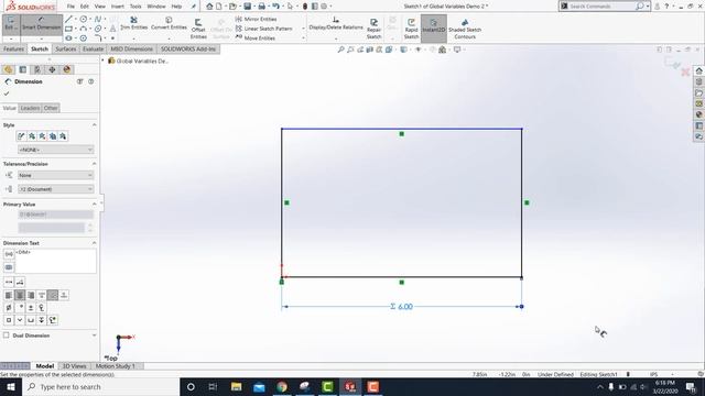 SolidWorks - Setting Up Global Variables смотреть онлайн