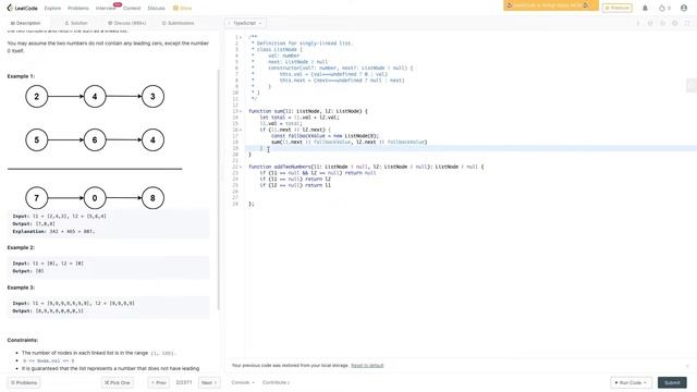 How To Sum The Reverse Number In Linked-List? - Typescript Challenge - Leetcode problem 012 смотреть онлайн