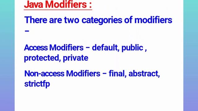 JAVA || Modifiers of java 2023 || BASIC QUESTIONS || SAQ&MCQ || Sudipta's learning.......... смотреть онлайн