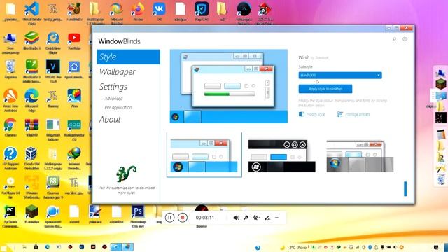 Как устанавливать темы в WindowBlinds 10 в Windows 10? смотреть онлайн