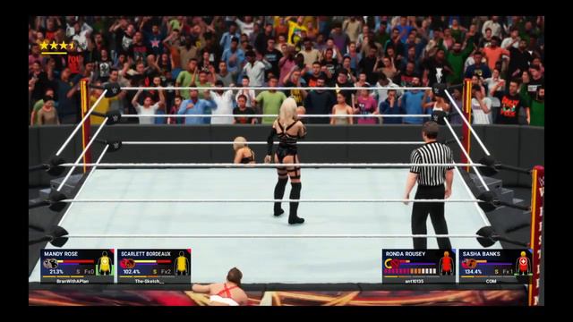 WWE 2K19 - Mandy Rose & Scarlett Bordeaux vs. Ronda Rousey & Sasha Banks (Online Match USPS4) смотреть онлайн