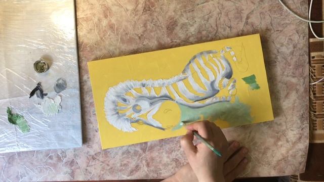 Как нарисовать Зебру маслом смотреть онлайн