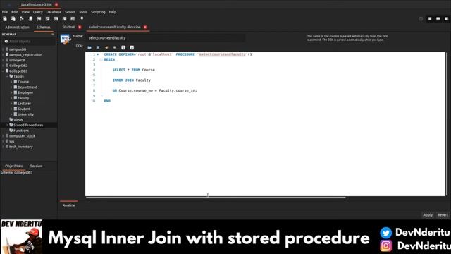 Performing a MySQL Inner Join using a stored procedure смотреть онлайн