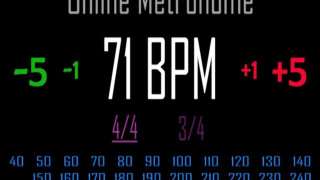 Metronomo Online - Online Metronome - 71 BPM 4/4 смотреть онлайн