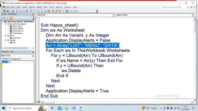 KARTU INVENTARIS BARANG : BELAJAR VBA CARA MEMBUAT APLIKASI SEDERHANA DI LEMBAR EXCEL смотреть онлайн