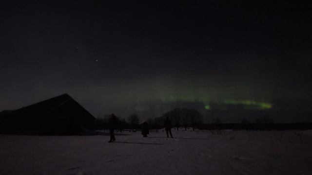 Видео северного сияния 14 января, самый конец. смотреть онлайн