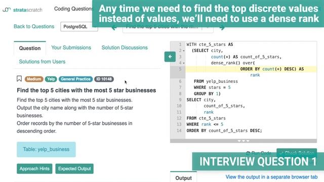 How to use SQL window functions: RANK vs DENSE_RANK in Data Science Interviews смотреть онлайн