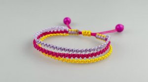 Браслет из 3 цветов со шнурком _-браслет своими руками в домашних условиях _ Идея изготовления