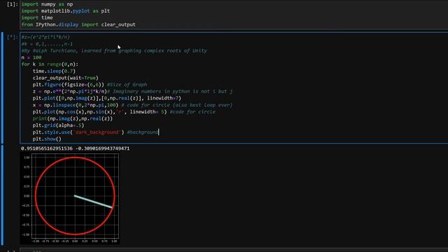 Python Imaginary Number and How to use sin and cos to make a circle смотреть онлайн