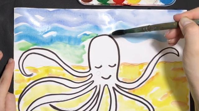 Как нарисовать ОСЬМИНОГА _уроки рисования для детей_ смотреть онлайн