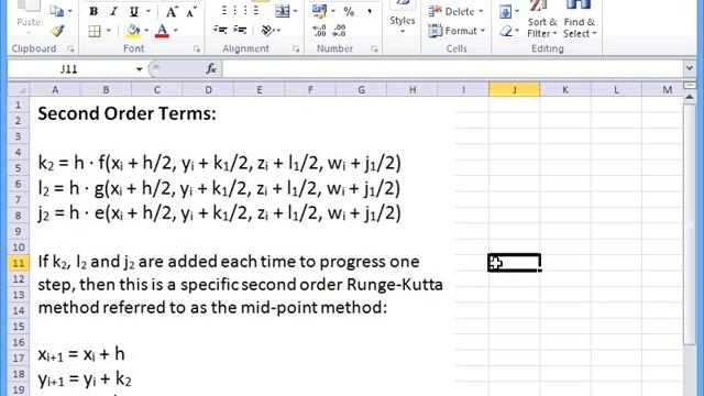 Implementing a 4th order Runge-Kutta method in Excel смотреть онлайн
