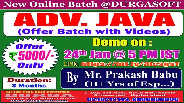ADV. JAVA Online Training @ DURGASOFT смотреть онлайн