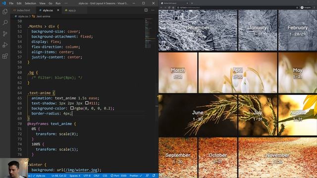 Animated Grid Layout using HTML CSS and JavaScript | 4 Seasons Layout смотреть онлайн