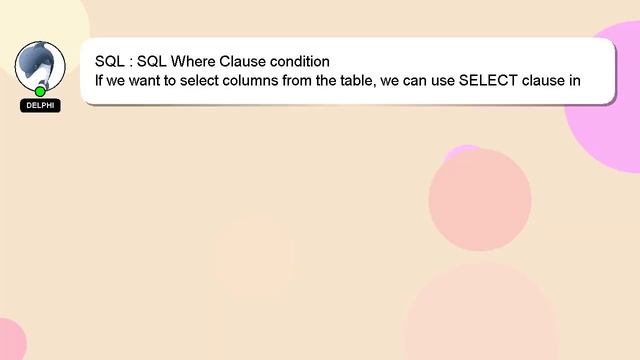 SQL : SQL Where Clause condition смотреть онлайн