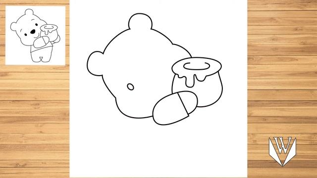 Как нарисовать Винни-Пух шаг за шагом, Easy Draw | Скачать бесплатно раскраски смотреть онлайн