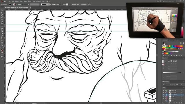Creating a Badass Christmas Illustration - Drawing on paper & painting in Adobe Illustrator смотреть онлайн