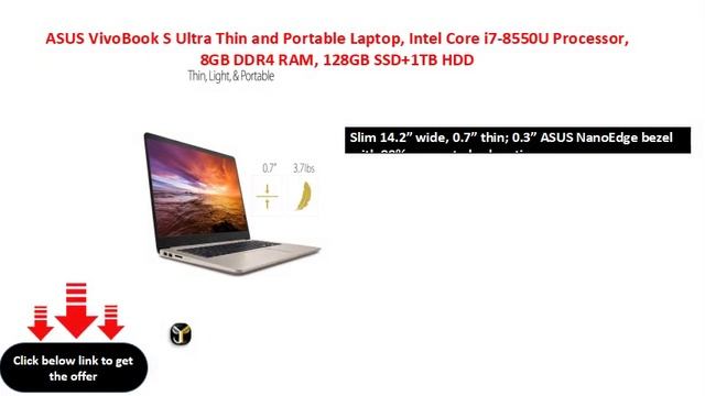 ASUS VivoBook S Ultra Thin and Portable Laptop, Intel Core i7-8550U смотреть онлайн