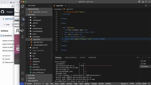 Gun + Vue app: verified provisioned builds, gun-es package and local HTML file playgrounds смотреть онлайн