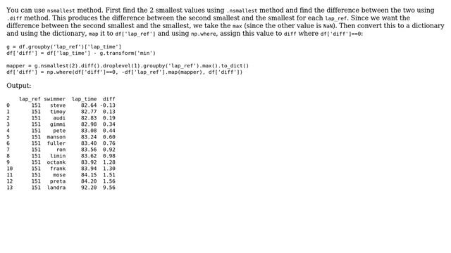lowest value subtract second lowest value within a group (panda, python,groupby) (4 Solutions!!) смотреть онлайн