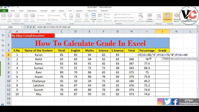 How To Calculate Grade In Excel || Grade Formula In Excel In Hindi || Grade In Excel смотреть онлайн