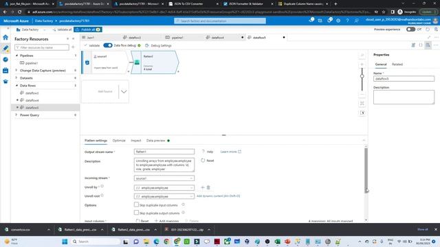 Flatten Transformation in in Azure Data Factory | JSON to csv in adf смотреть онлайн