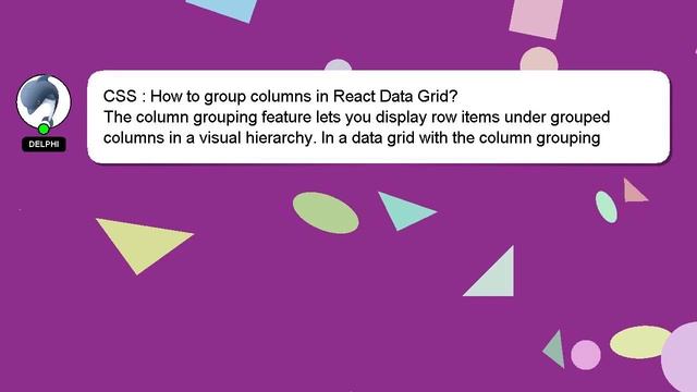 CSS : How to group columns in React Data Grid? смотреть онлайн