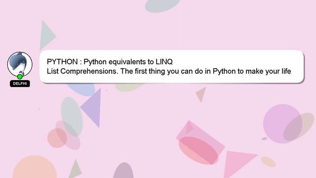 PYTHON : Python equivalents to LINQ смотреть онлайн