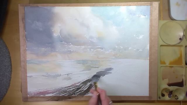 Акварельный морской пейзаж (начало) смотреть онлайн