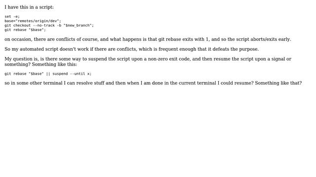 Unix & Linux: Allow automated script to incorporate git rebase смотреть онлайн