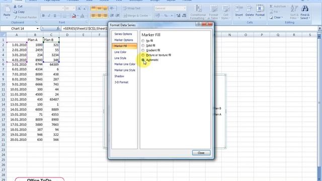 How to change the color of markers on a graph? | Excel 2007 смотреть онлайн