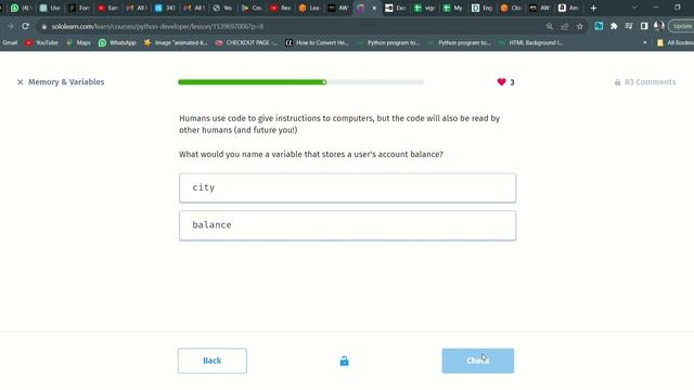 3 Memory & Variables | Python Developer | Sololearn смотреть онлайн