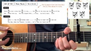 🎸 Wellerman (sea shanty) • Easy guitar lesson w/ chords & lyrics • Nathan Evans / TikTok