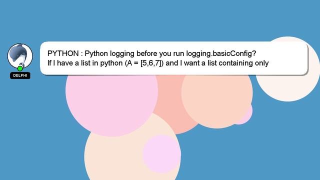 PYTHON : Python logging before you run logging.basicConfig? смотреть онлайн