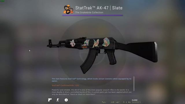 StatTrak AK-47 Slate 4 X HOLO Pinps Collection