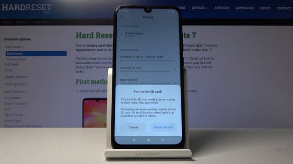 How to Format Memory Card in XIAOMI Redmi Note 7 – Fix SD Card