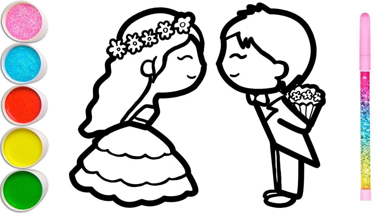 How to draw a bride and groom, a cake, a house, an elephant, a kitchen for children смотреть онлайн