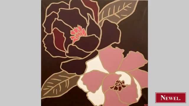 Antique Stylized close-up painting of two Magnolia blossoms смотреть онлайн