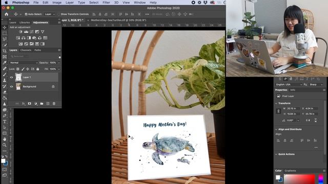How To Photoshop Your Own Design in a Greeting Card Mockup смотреть онлайн