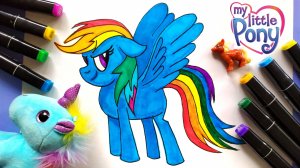 Рисунок-раскраска радужная Пони-пегас Дэш. Май Литл Пони.