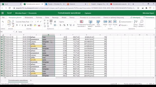 Formatowanie warunkowe w Excel online смотреть онлайн